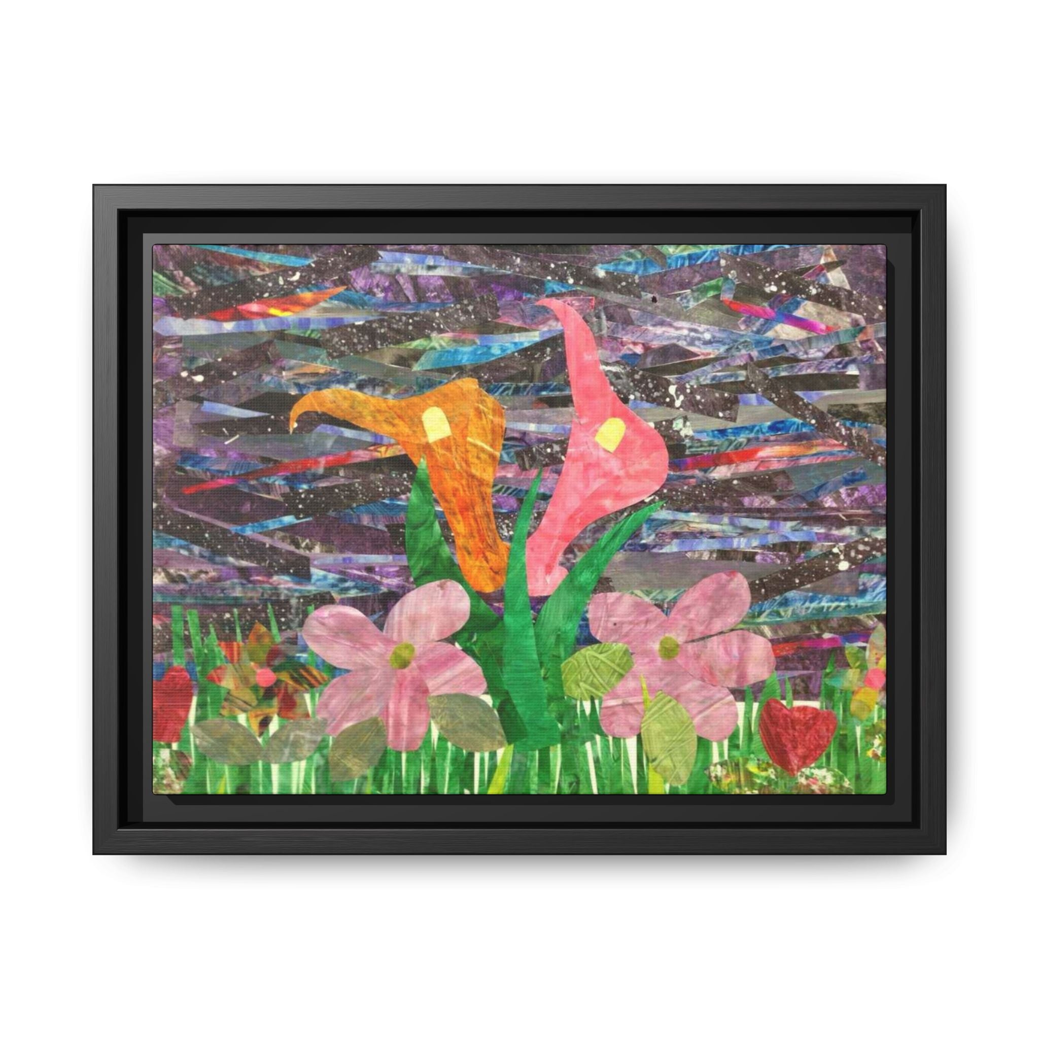 Framed Floral Collage Canvas