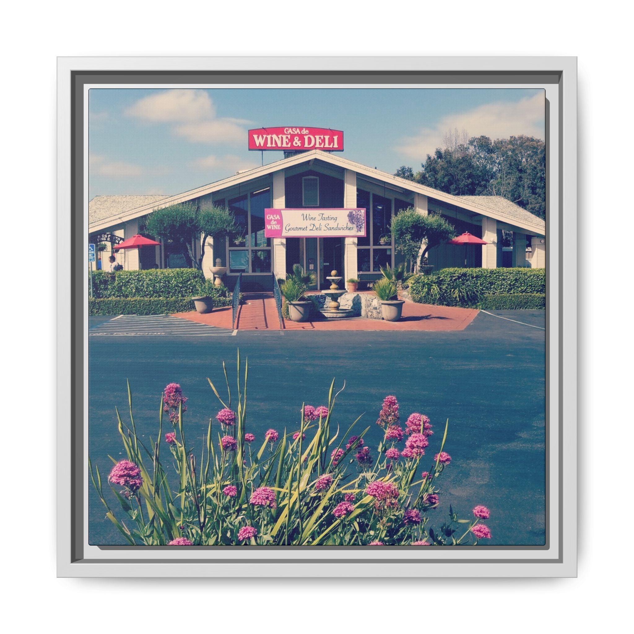 Vintage Oceanside Pavilion Framed Canvas Print
