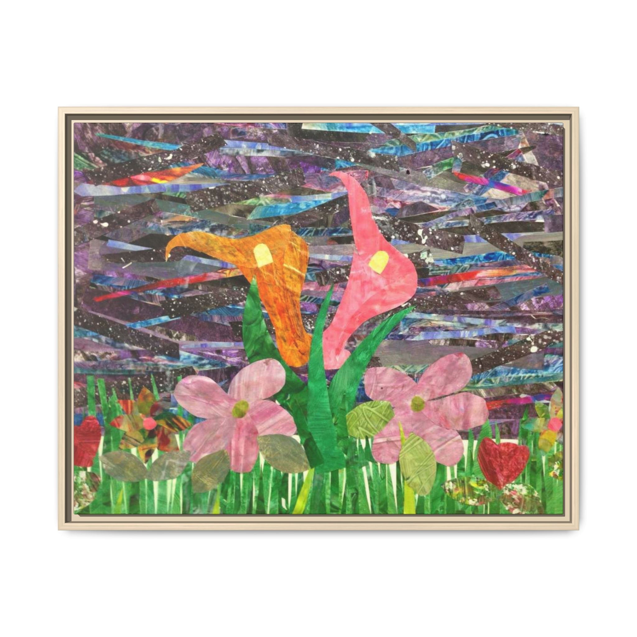 Framed Floral Collage Canvas