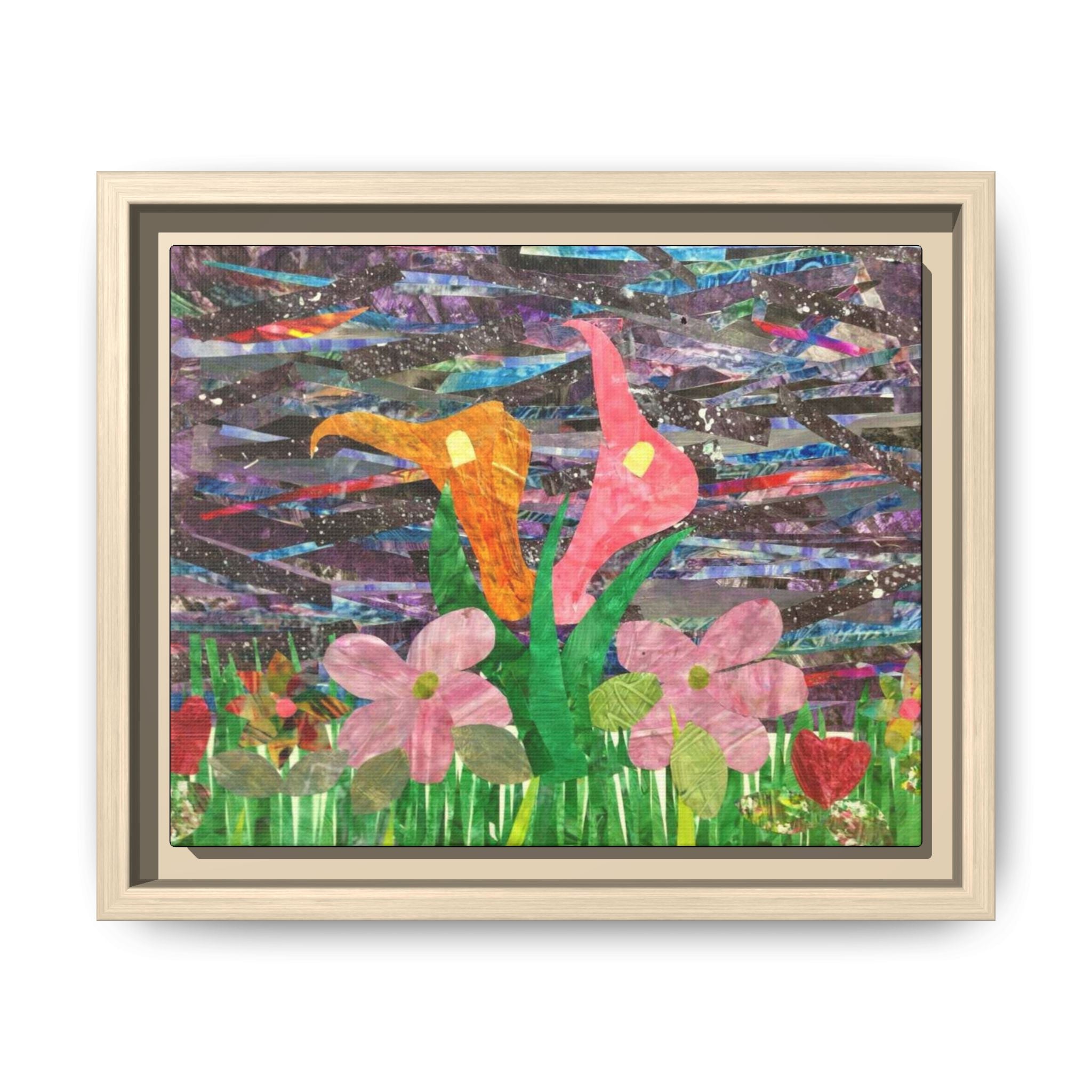 Framed Floral Collage Canvas