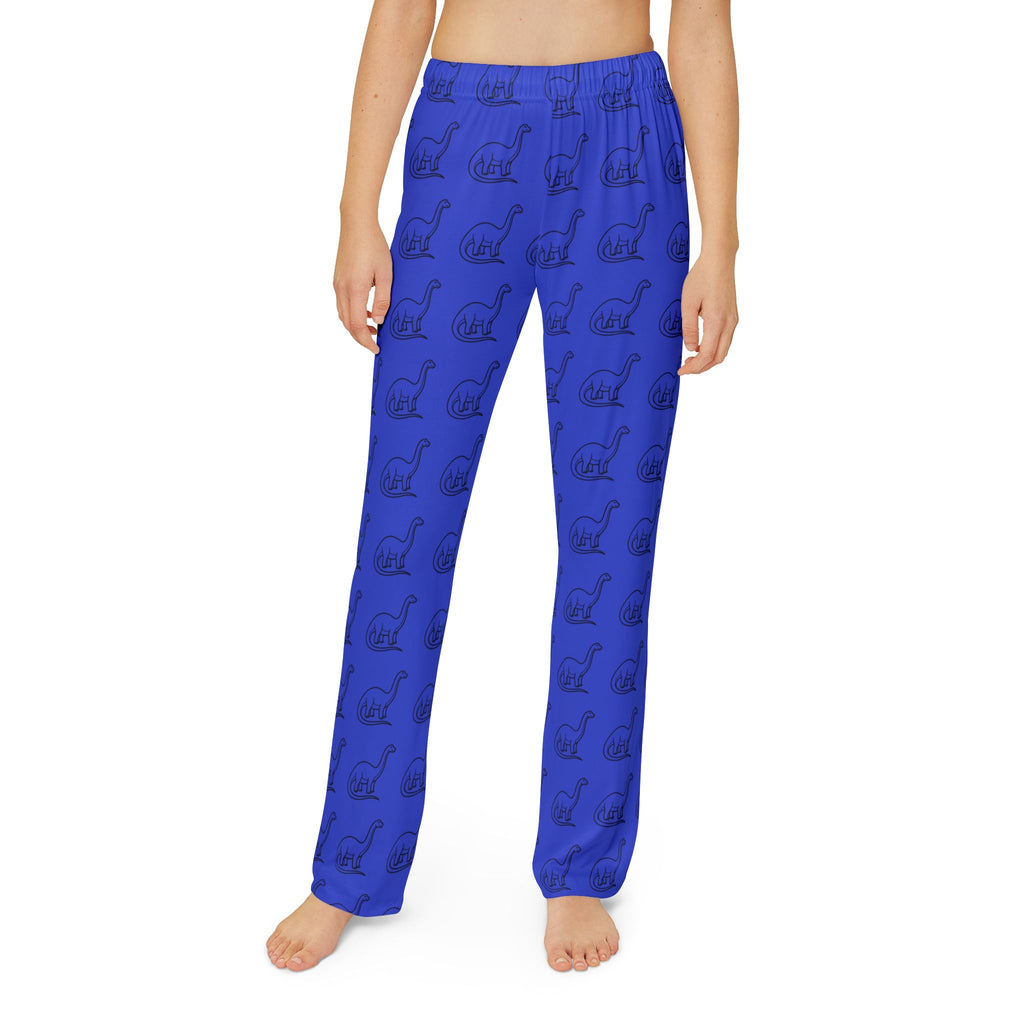 Pantalones de pijama para niños - Estampado de dinosaurios azules por toda la prenda