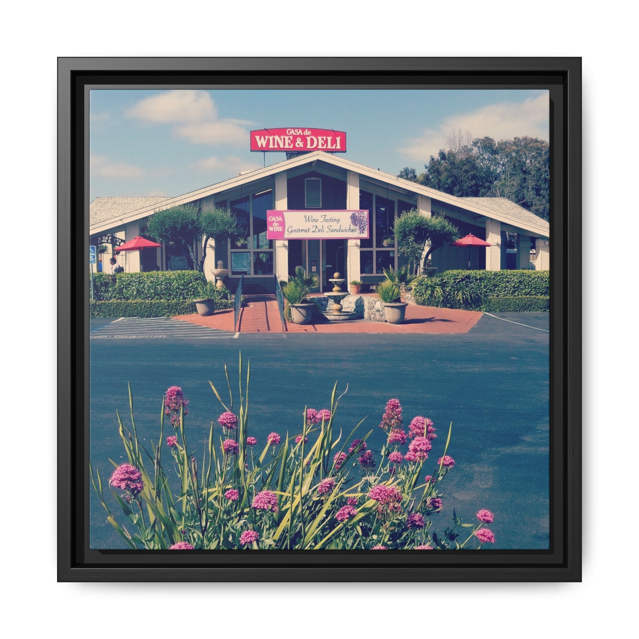 Vintage Oceanside Pavilion Framed Canvas Print