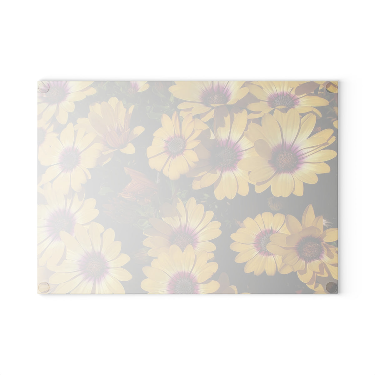 Glass Cutting Board - Yellow Daisy Floral Tempered Glass Chopping Board