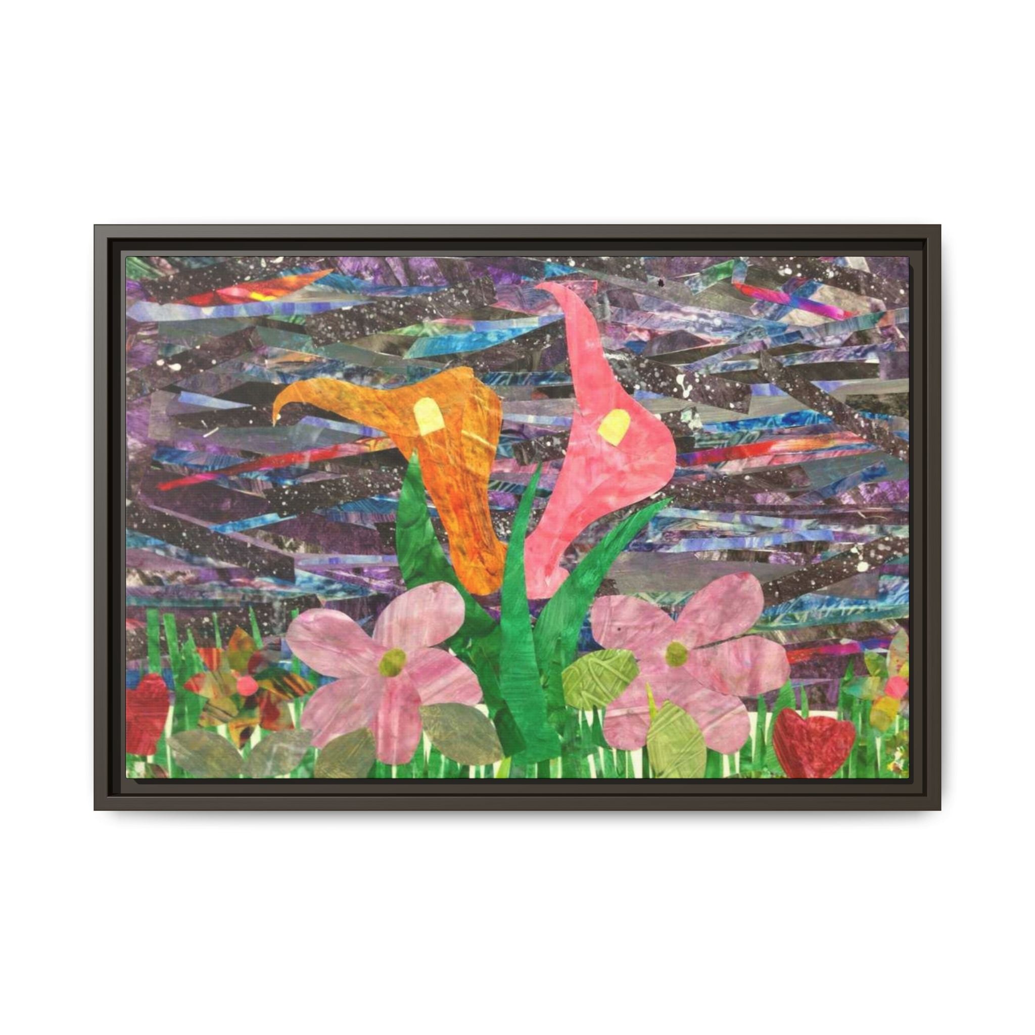 Framed Floral Collage Canvas