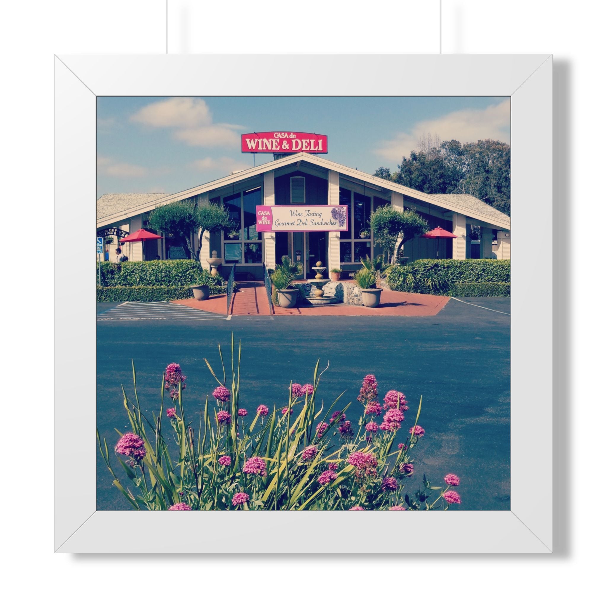Framed Poster - Vintage Oceanside Pavilion Wine & Deli Storefront Photography Print