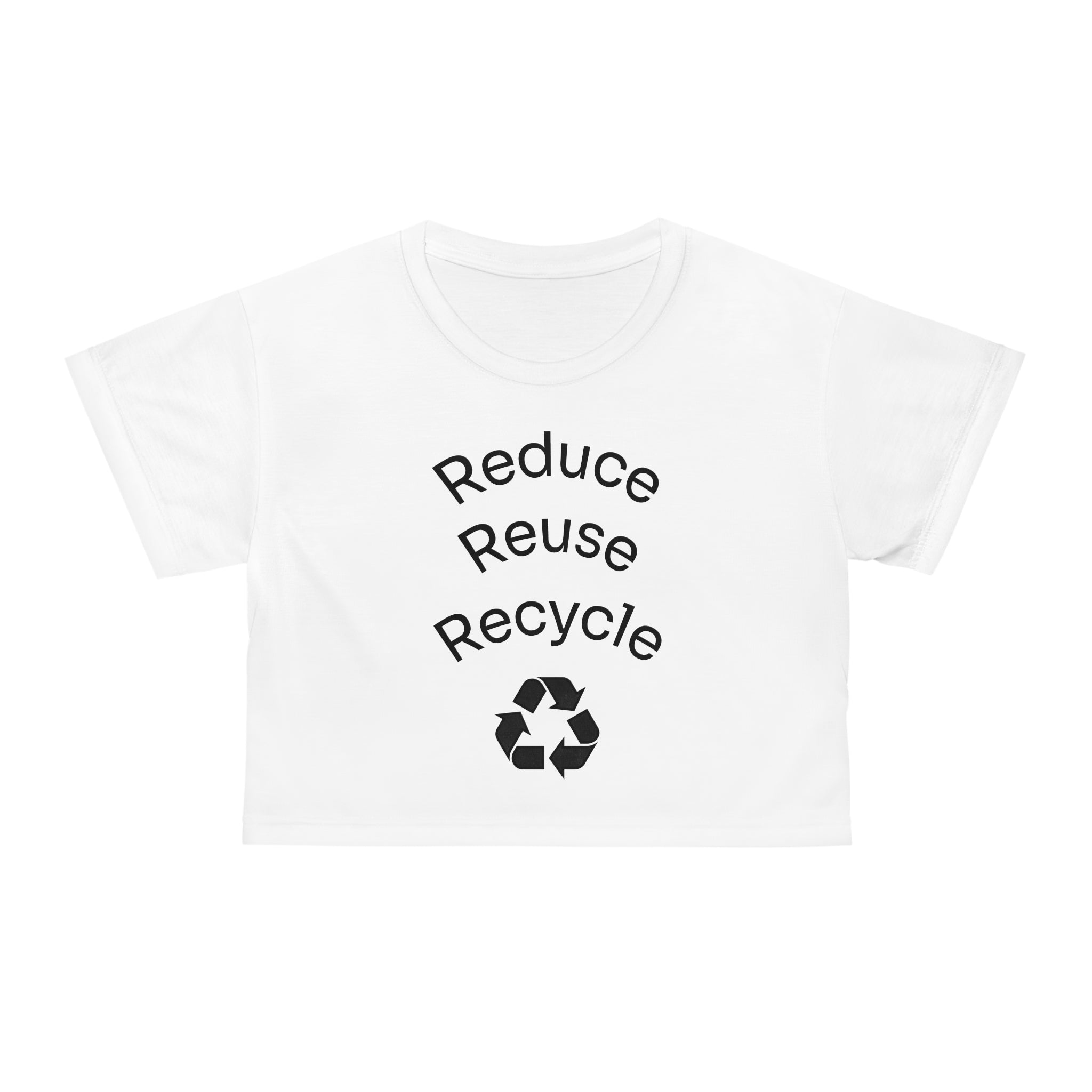 Reduce Reuse Recycle Crop Tee | Eco Recycling Symbol