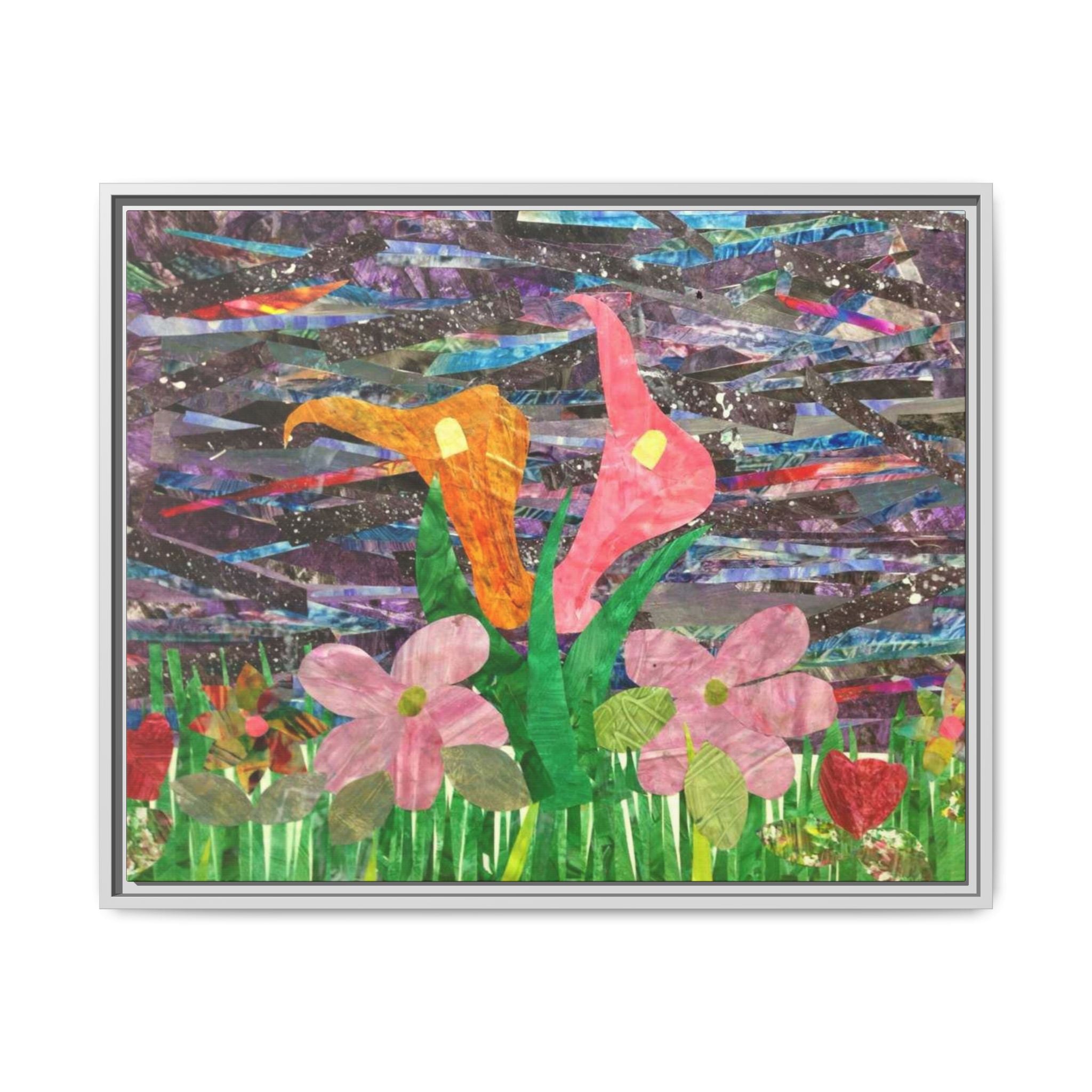 Framed Floral Collage Canvas