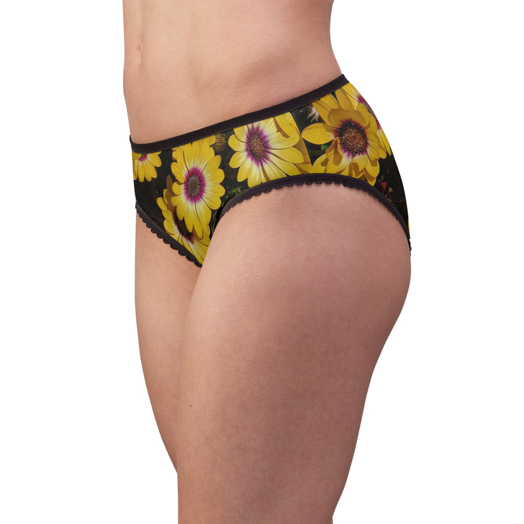 Braguitas con estampado floral de margaritas amarillas | Ropa interior floral con estampado total