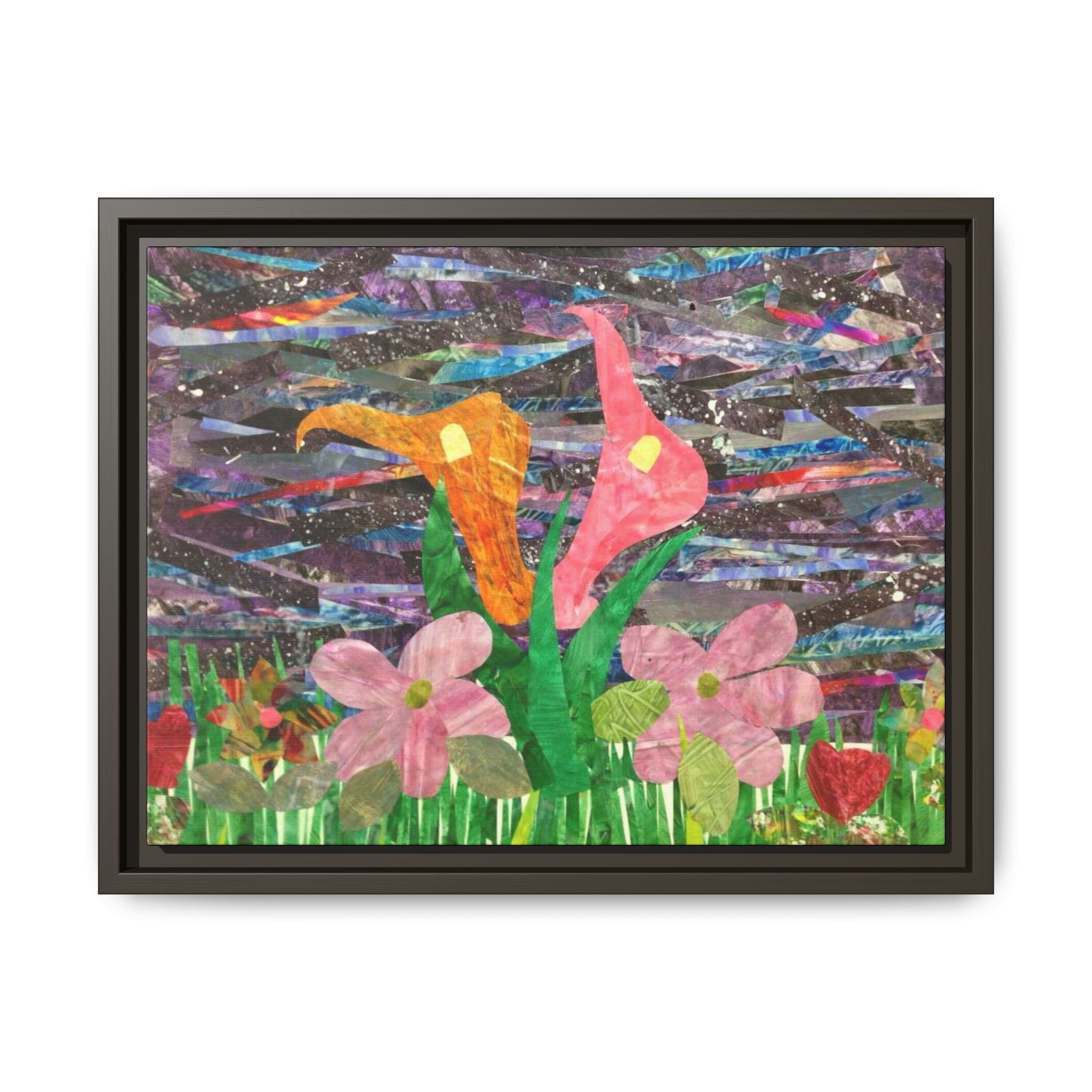 Framed Floral Collage Canvas