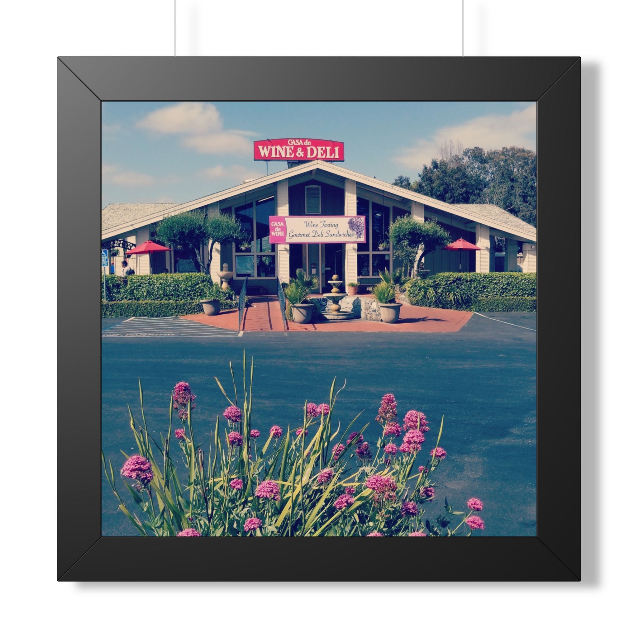 Framed Poster - Vintage Oceanside Pavilion Wine & Deli Storefront Photography Print