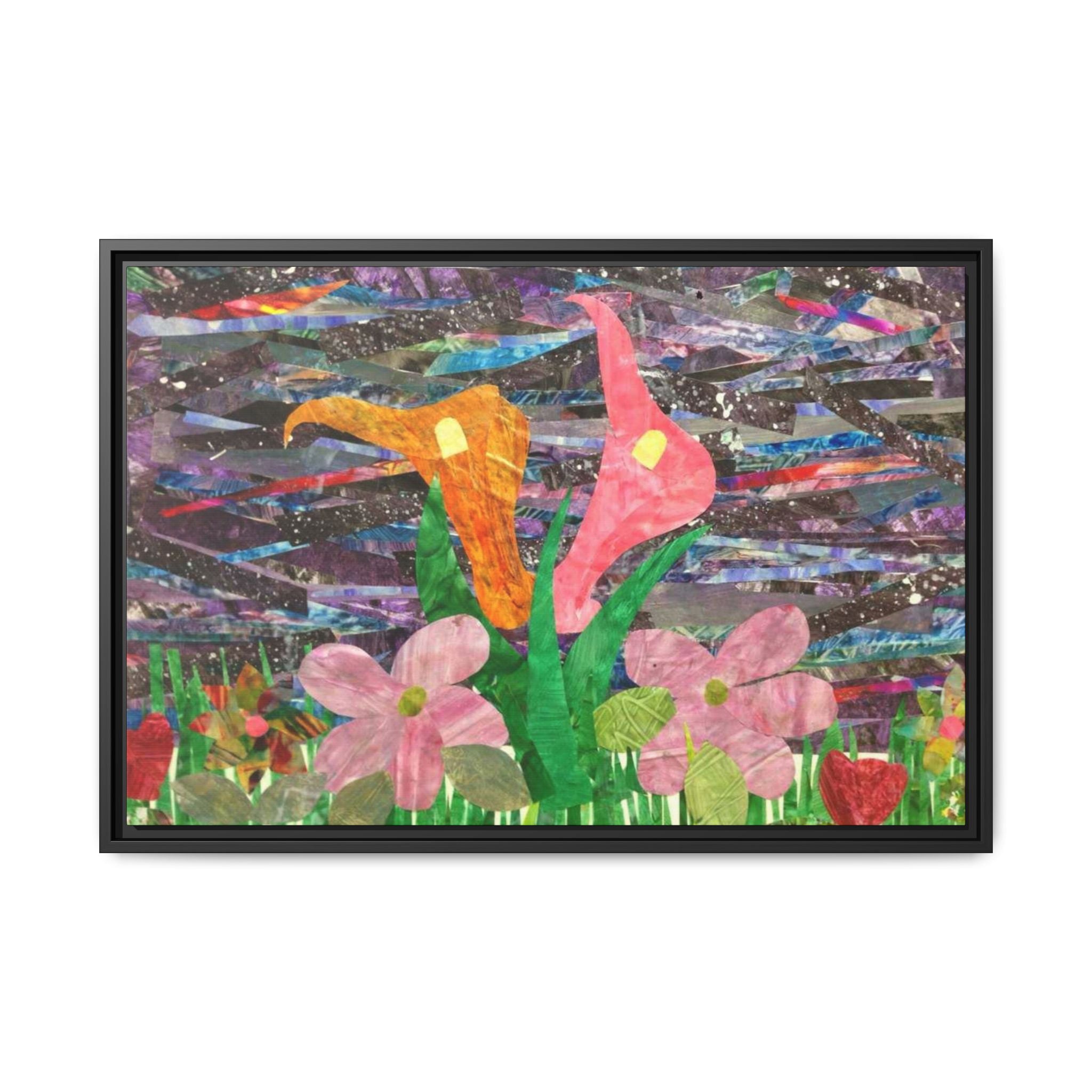 Framed Floral Collage Canvas