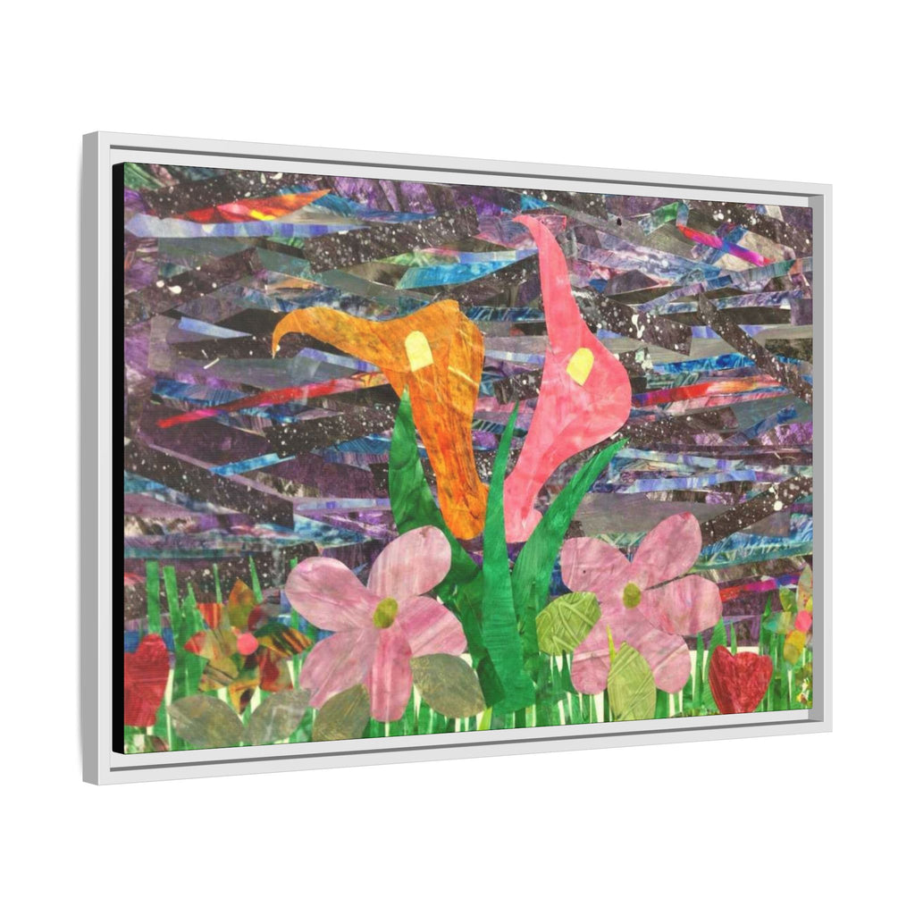 Collage floral enmarcado