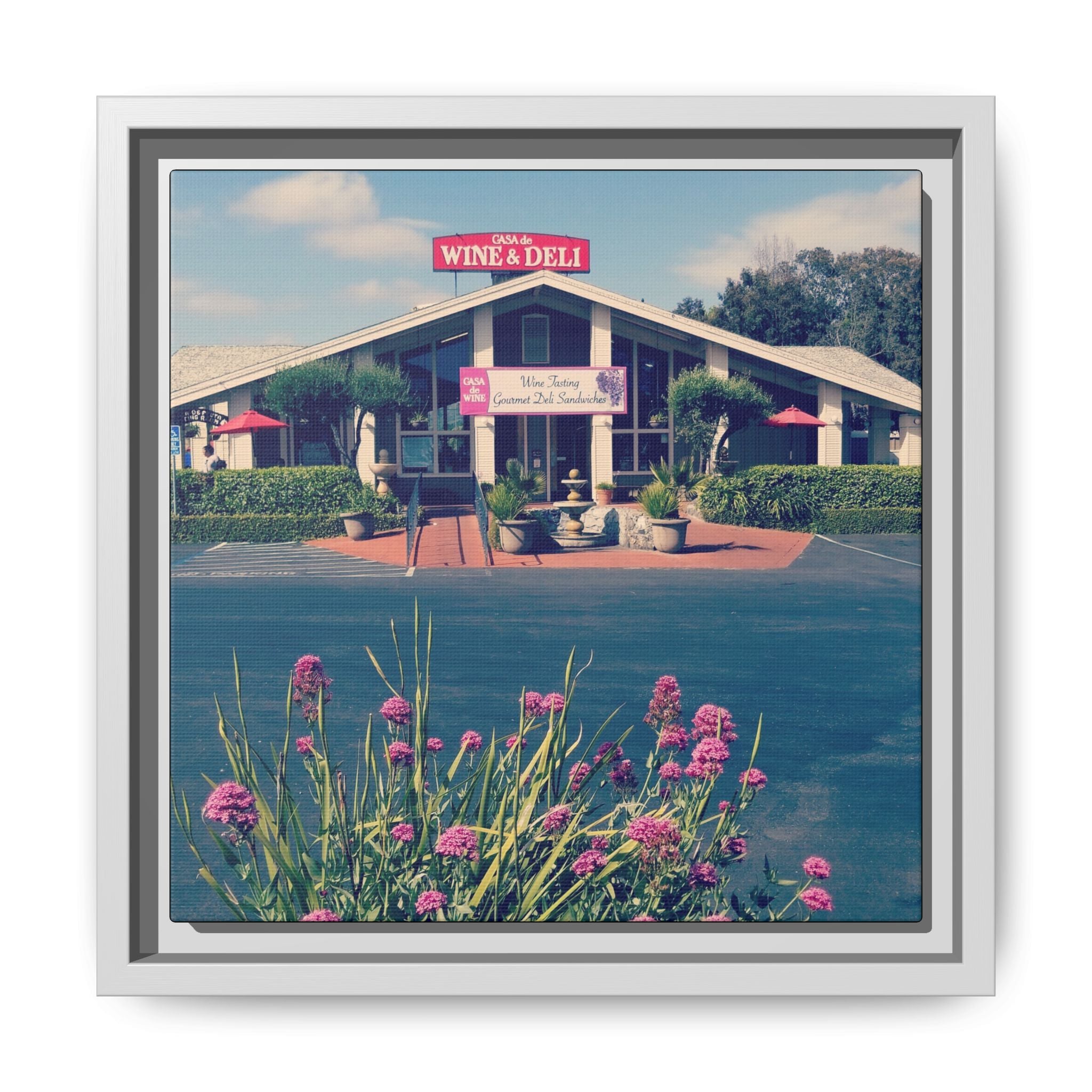 Vintage Oceanside Pavilion Framed Canvas Print