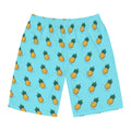 Pineapple Print Board Shorts — Tropical Blue Swim Trunks