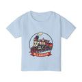Camiseta para niños pequeños — Gráfico de tren clásico "¡Todos a bordo!"