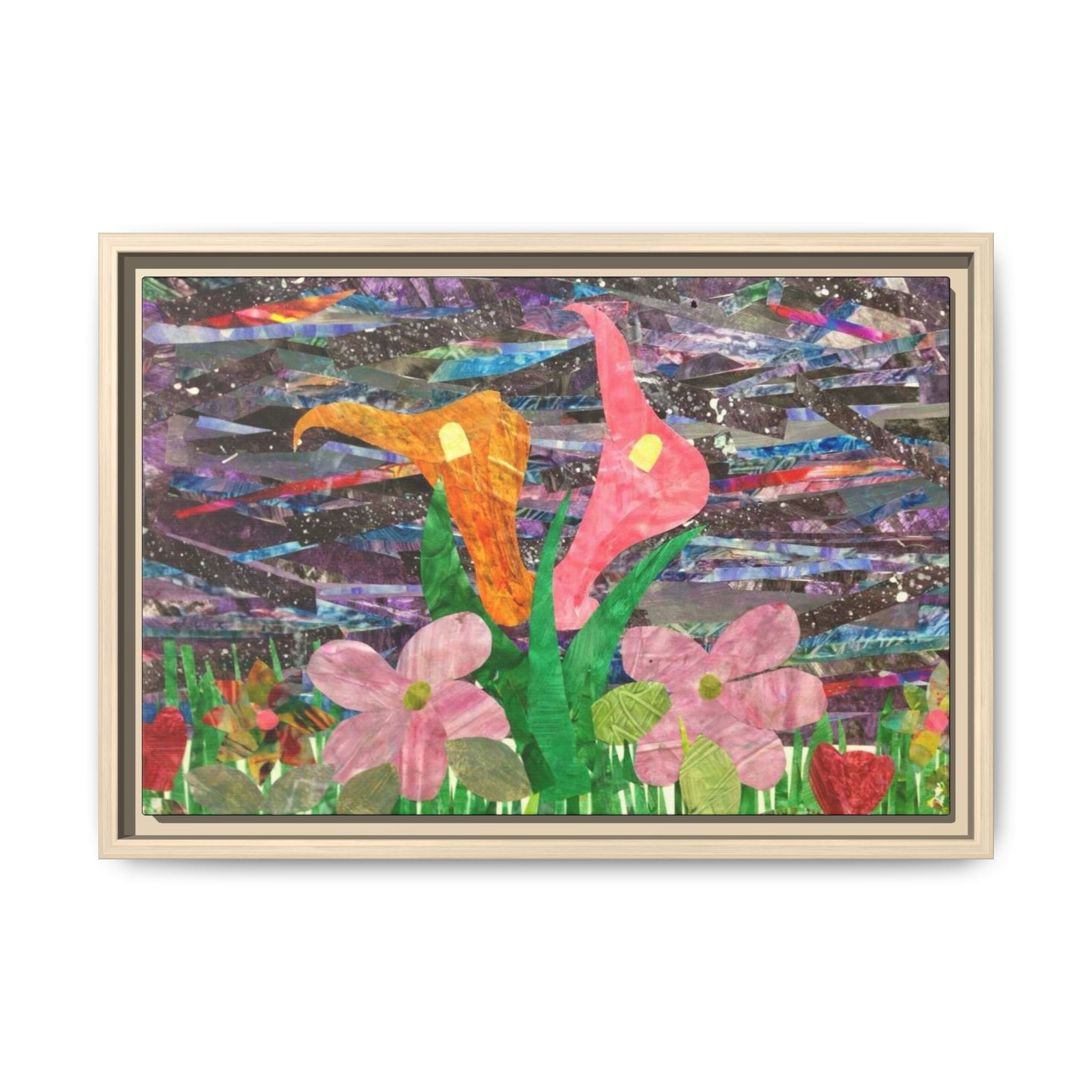 Framed Floral Collage Canvas
