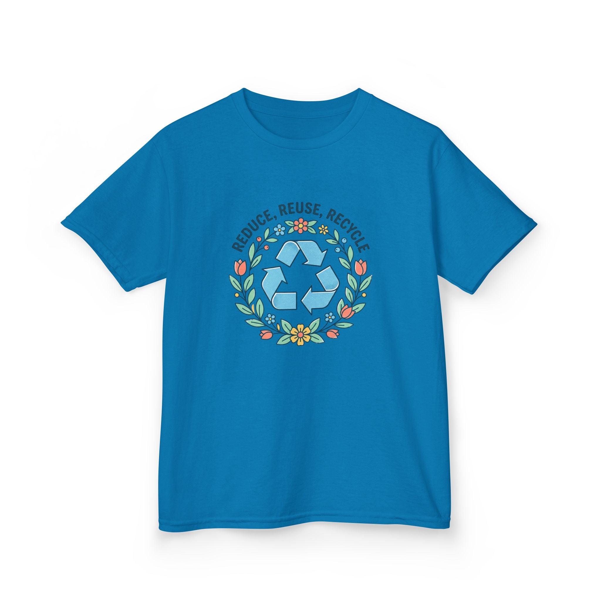Camiseta "Reducir Reutilizar Reciclar" Floral para Niños