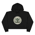 Sudadera corta con capucha y emblema de rosa "Destruye el patriarcado" | Estampado ecológico de plantas