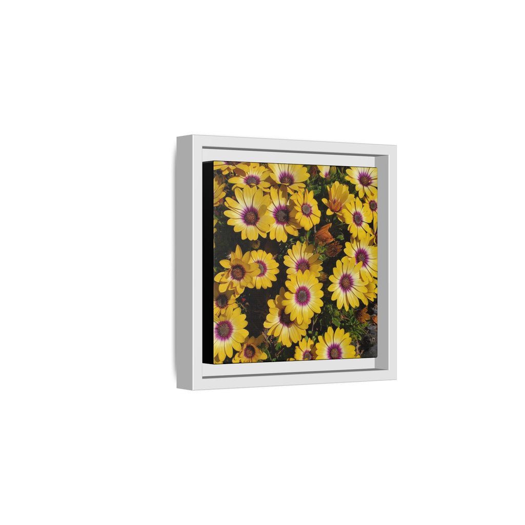 Cuadro de pared de lienzo con margaritas amarillas — Impresión floral mate vibrante