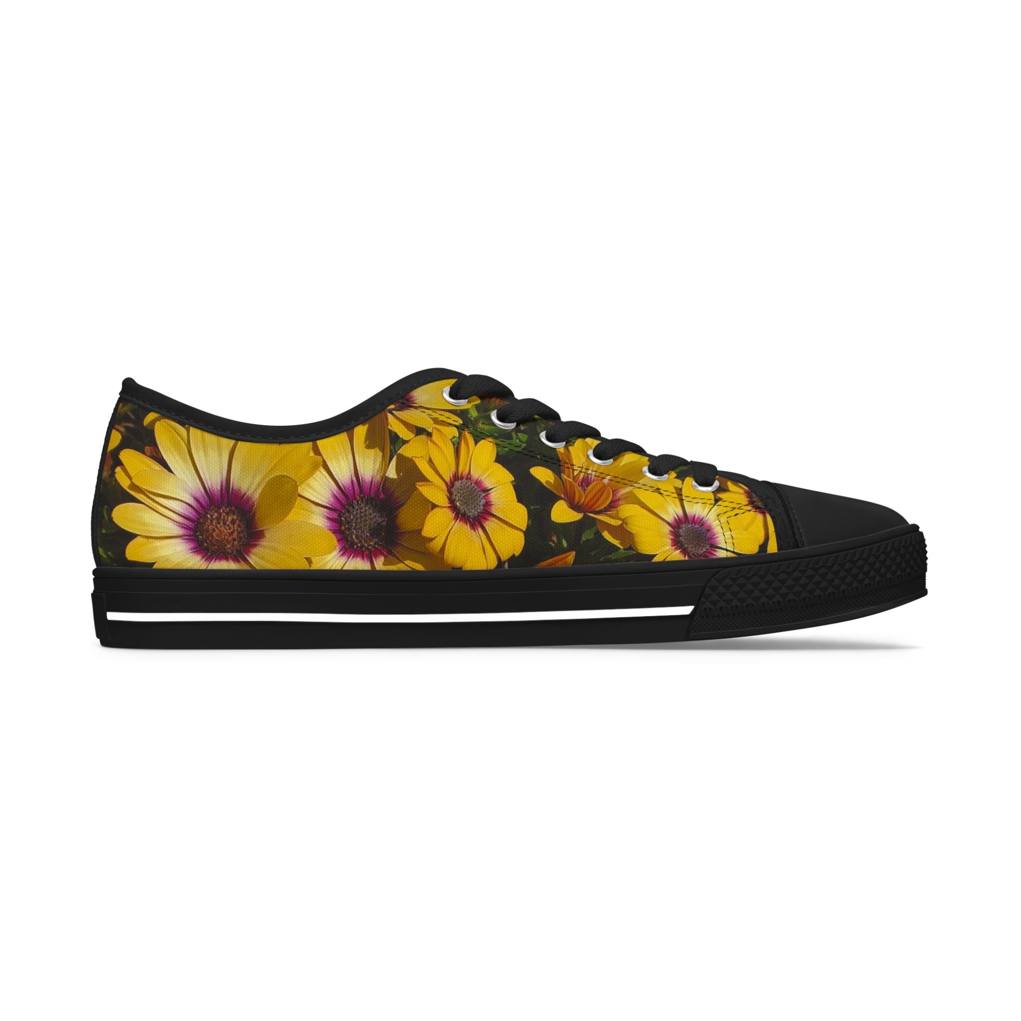 Daisy Floral Low Top Sneakers — Women's Casual Shoe