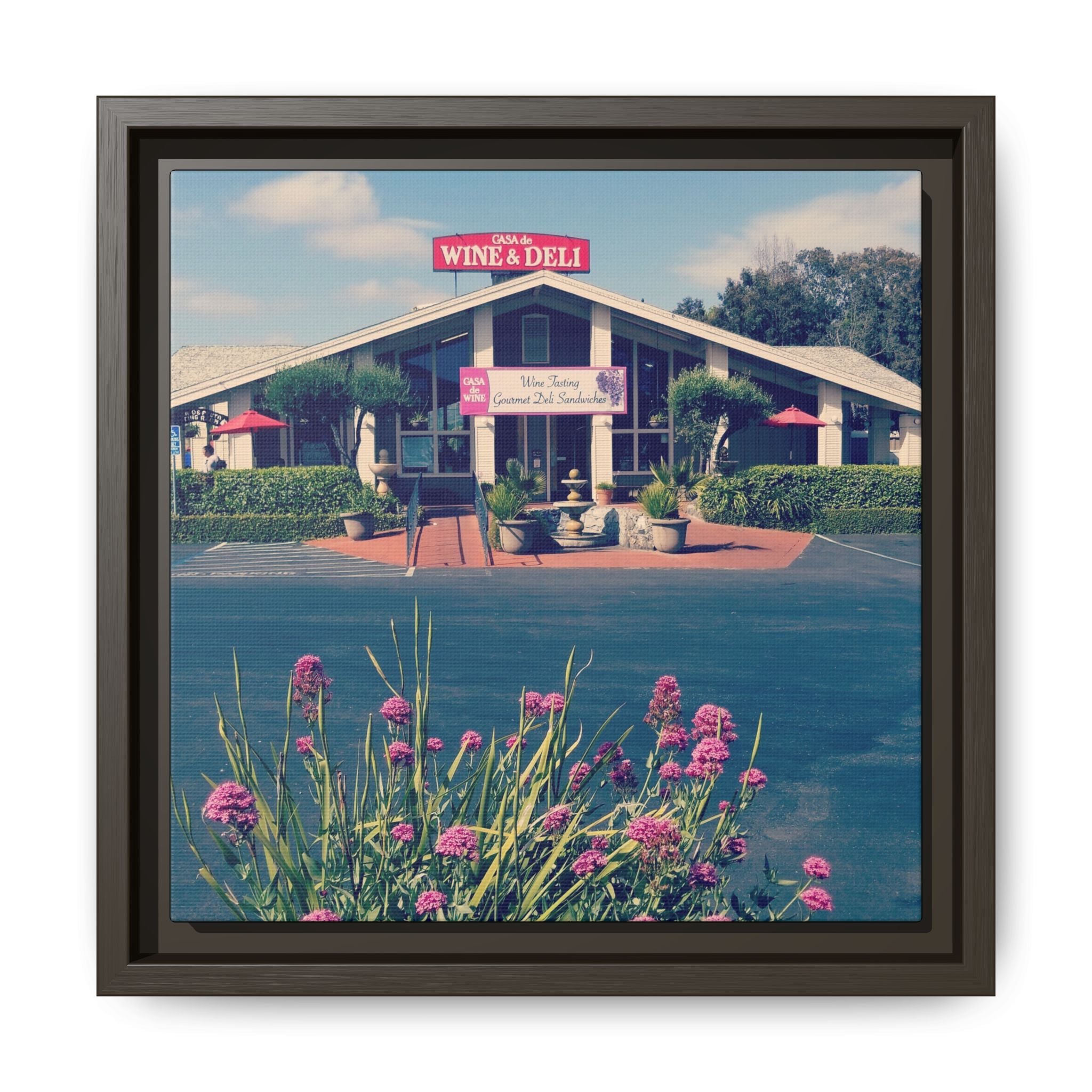 Vintage Oceanside Pavilion Framed Canvas Print