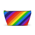 Rainbow Stripe Accessory Pouch — T‑Bottom Travel Cosmetic Bag