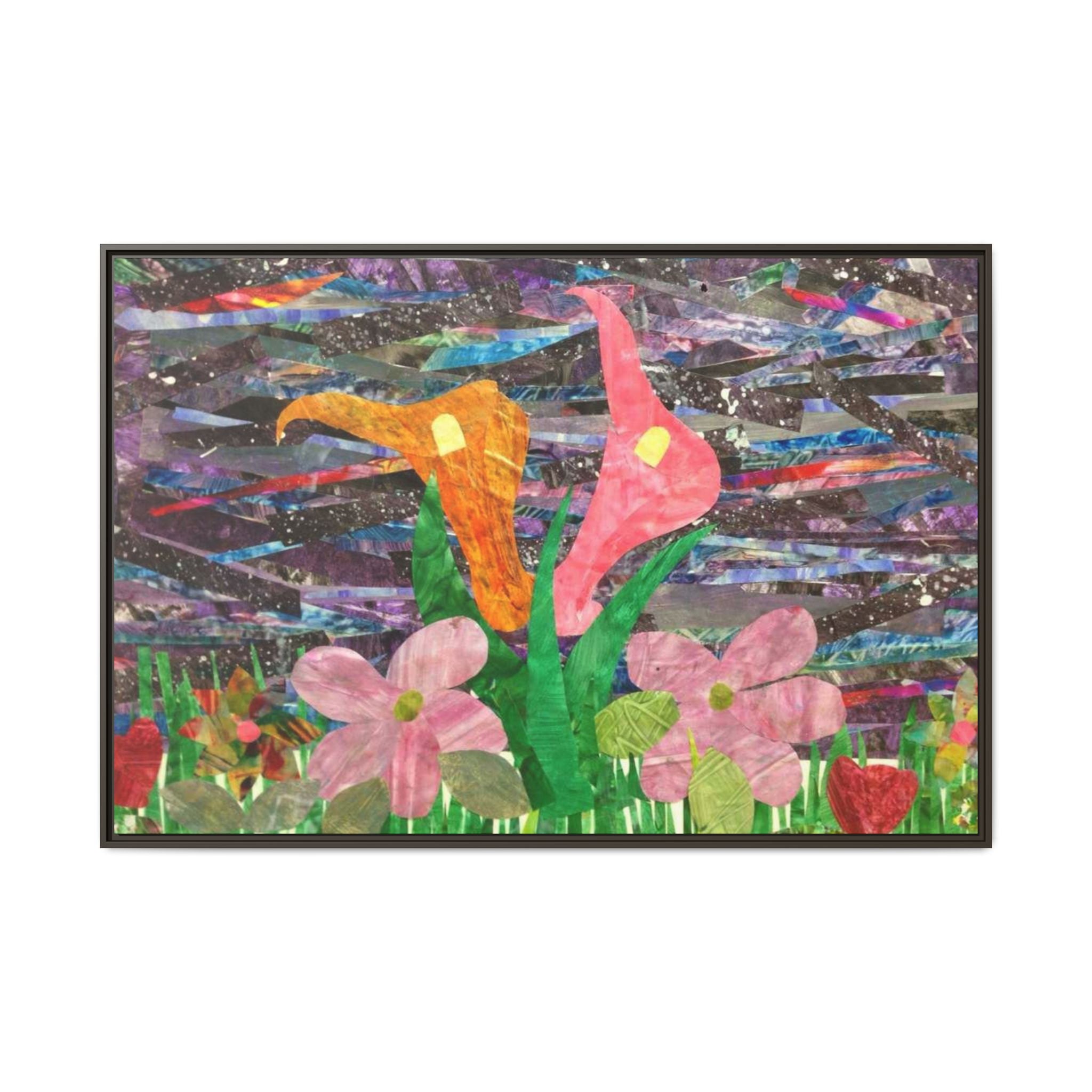 Framed Floral Collage Canvas
