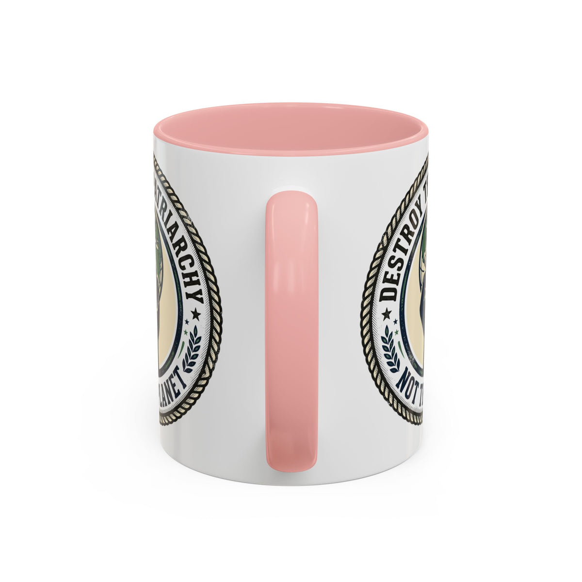 Destroy the Patriarchy Not the Planet Coffee Mug – Feminist Eco Justice Accent Mug (11/15oz)