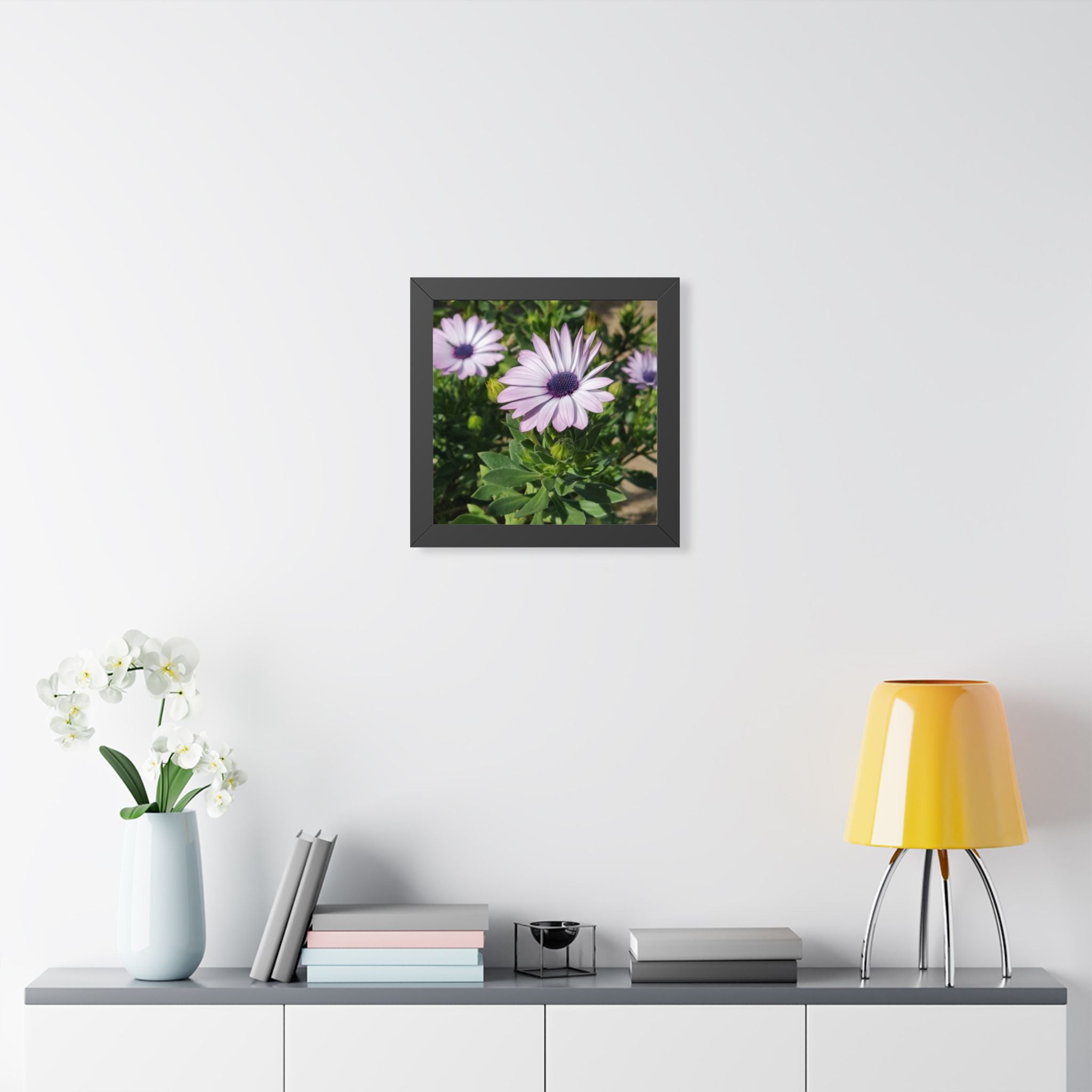 Lavender Daisy Framed Poster | Floral Wall Art, Square Print