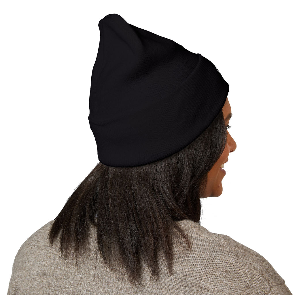 =Embroidered Recycle Symbol Cuffed Beanie (Dark Colors)