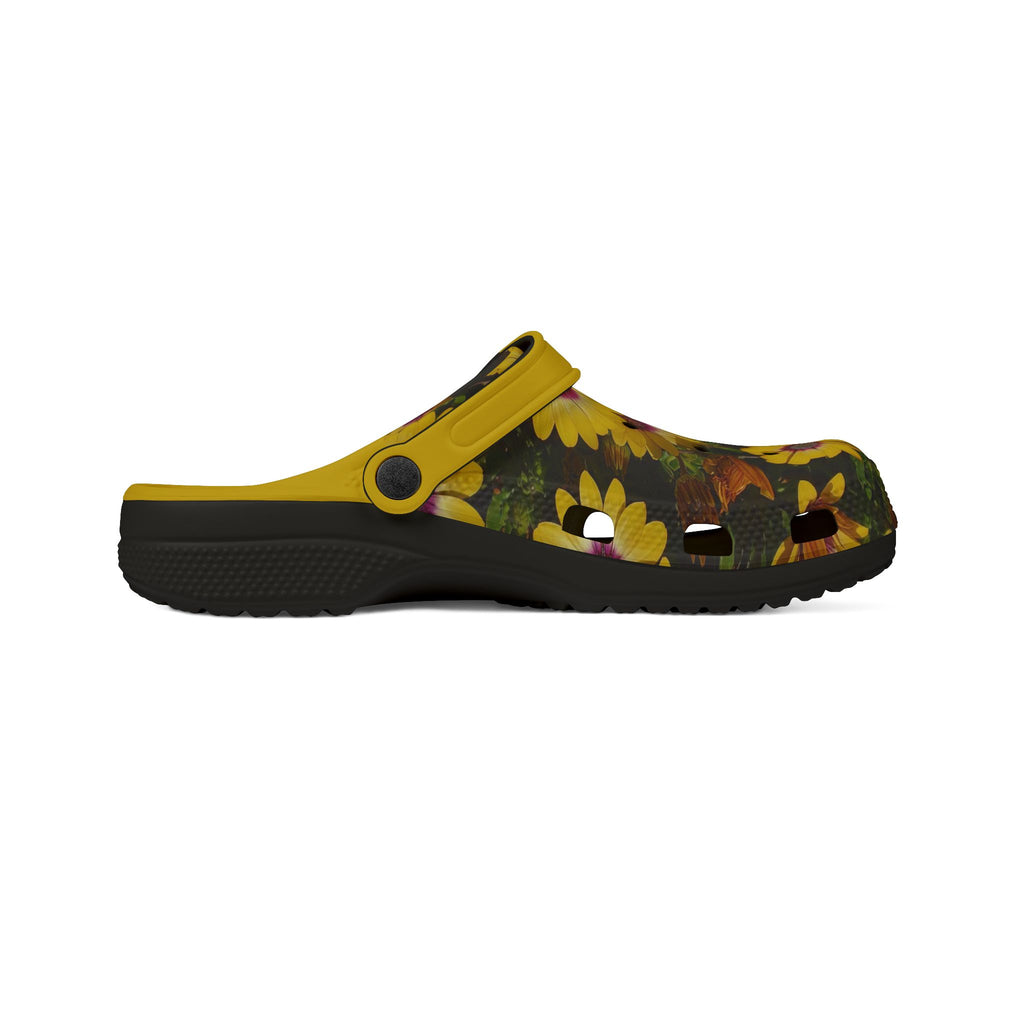 Zuecos de Goma EVA Margaritas Amarillas - Zapatos sin Cordones para Jardín con Flores