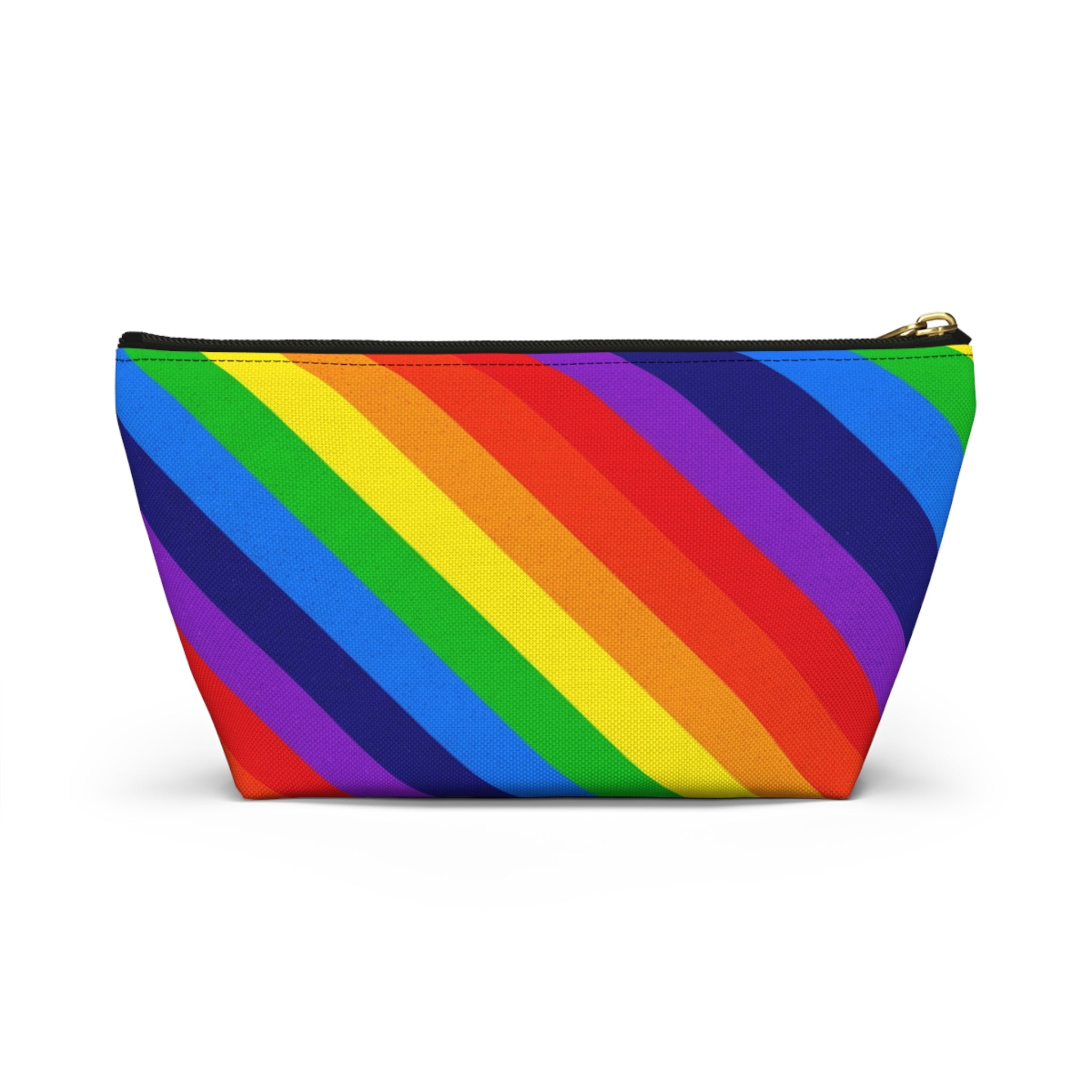 Rainbow Stripe Accessory Pouch — T‑Bottom Travel Cosmetic Bag