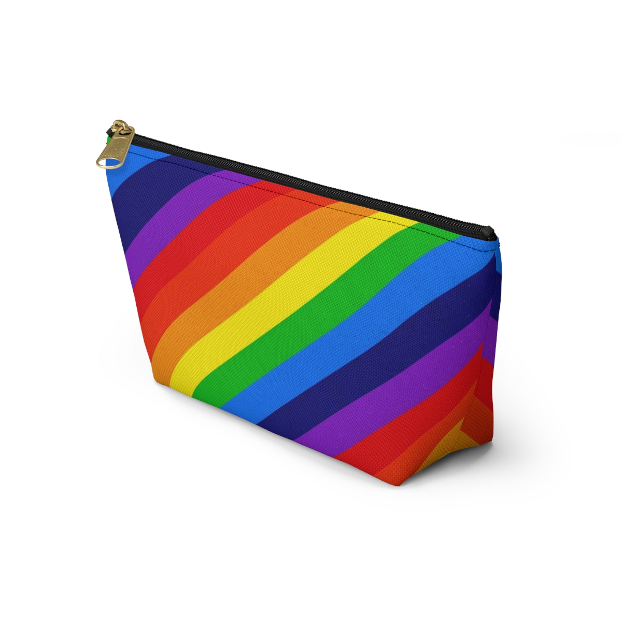 Rainbow Stripe Accessory Pouch — T‑Bottom Travel Cosmetic Bag