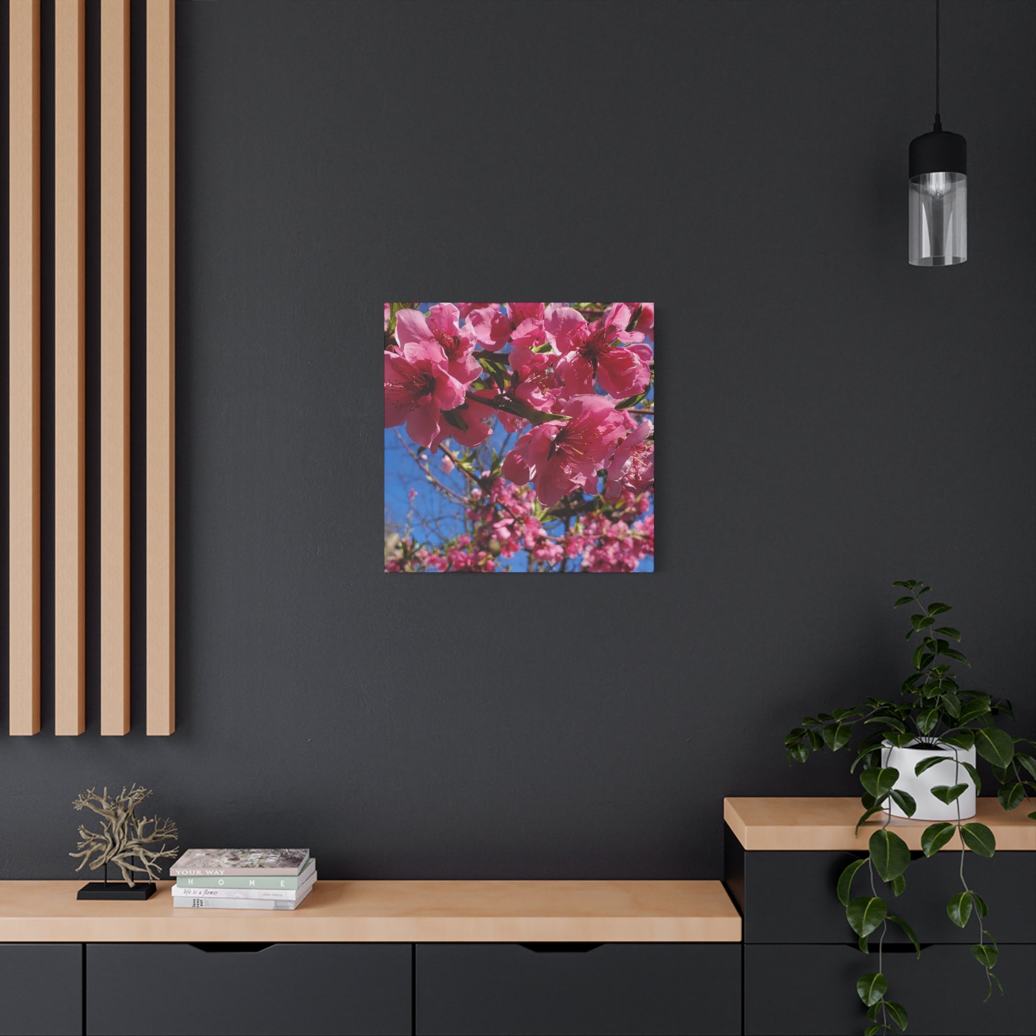 Pink Blossom Canvas Wall Art — Floral Print