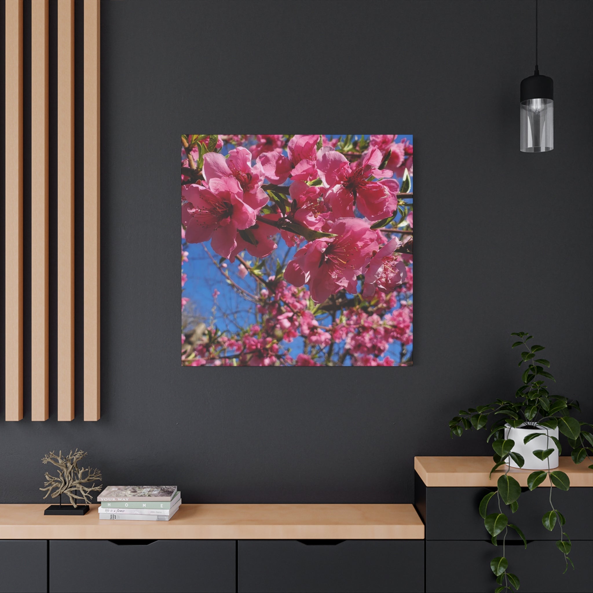 Pink Blossom Canvas Wall Art — Floral Print