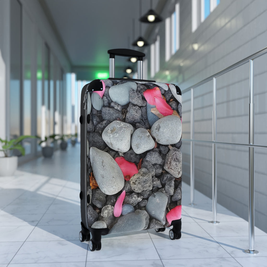 Maleta de cabina Pebble & Pink Petals — Equipaje de playa floral