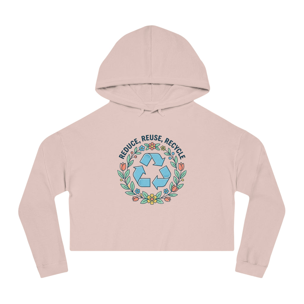 Sudadera Corta Eco Floral — "Reduce, Reutiliza, Recicla"