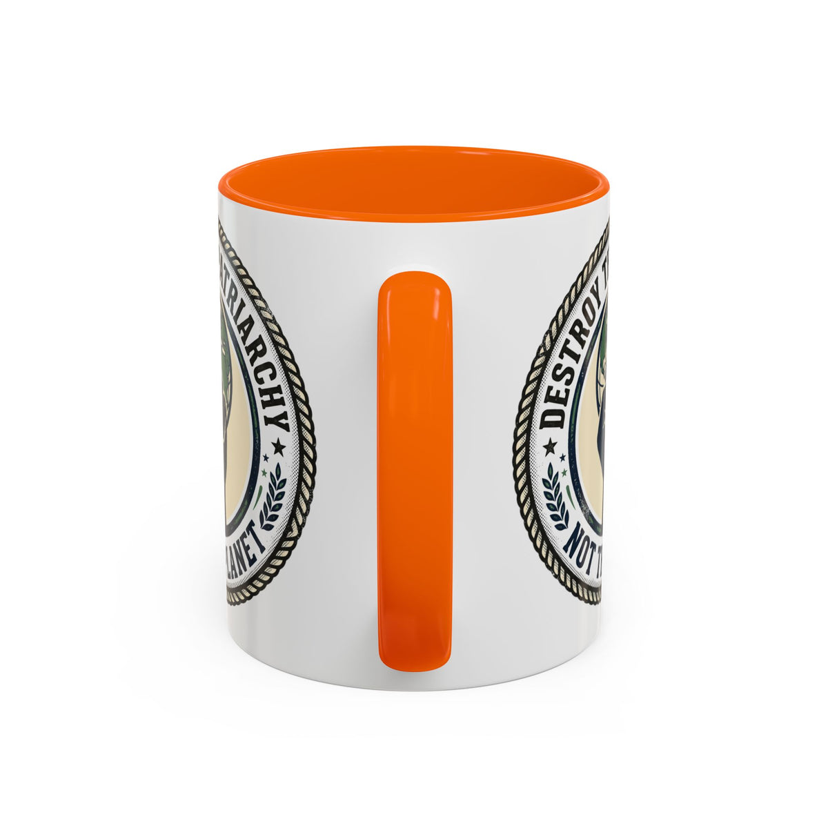 Destroy the Patriarchy Not the Planet Coffee Mug – Feminist Eco Justice Accent Mug (11/15oz)