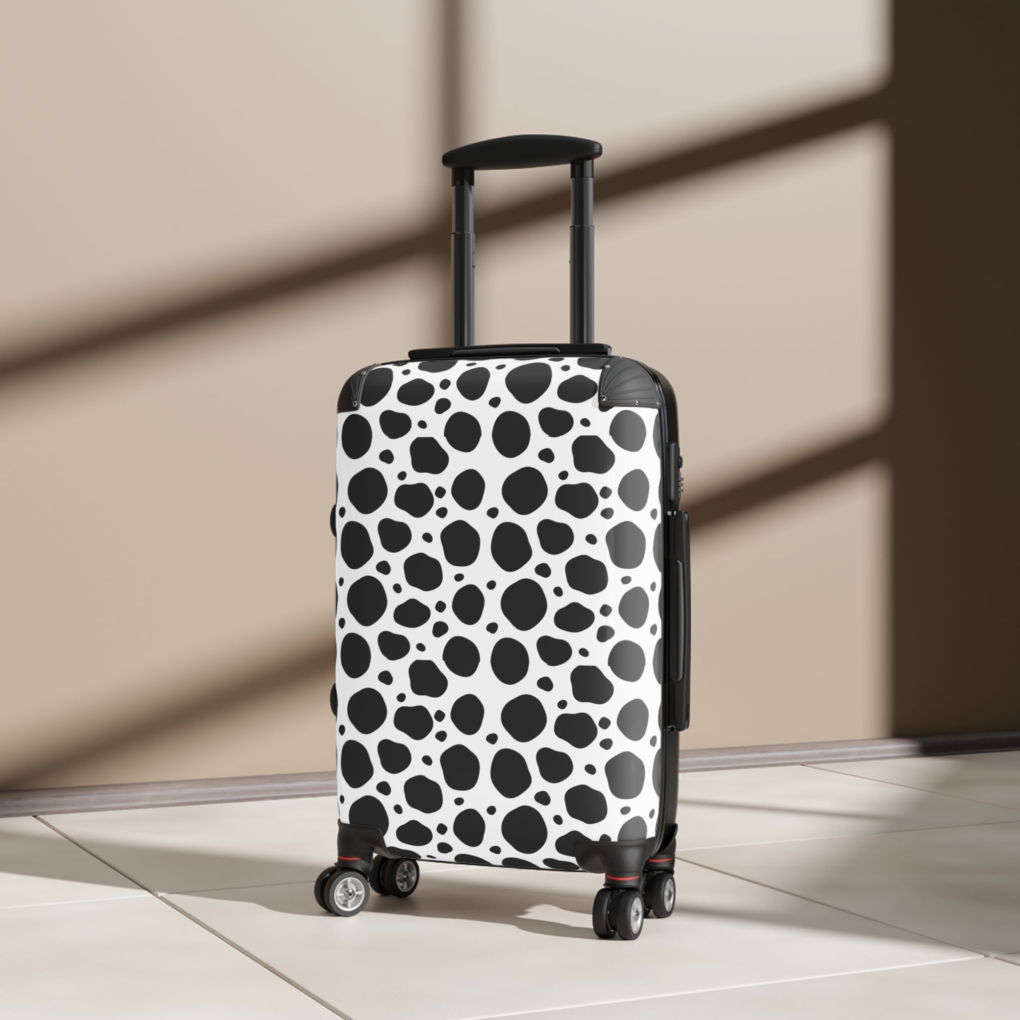 Spotted Carry-On Suitcase — Black & White Animal Print Luggage