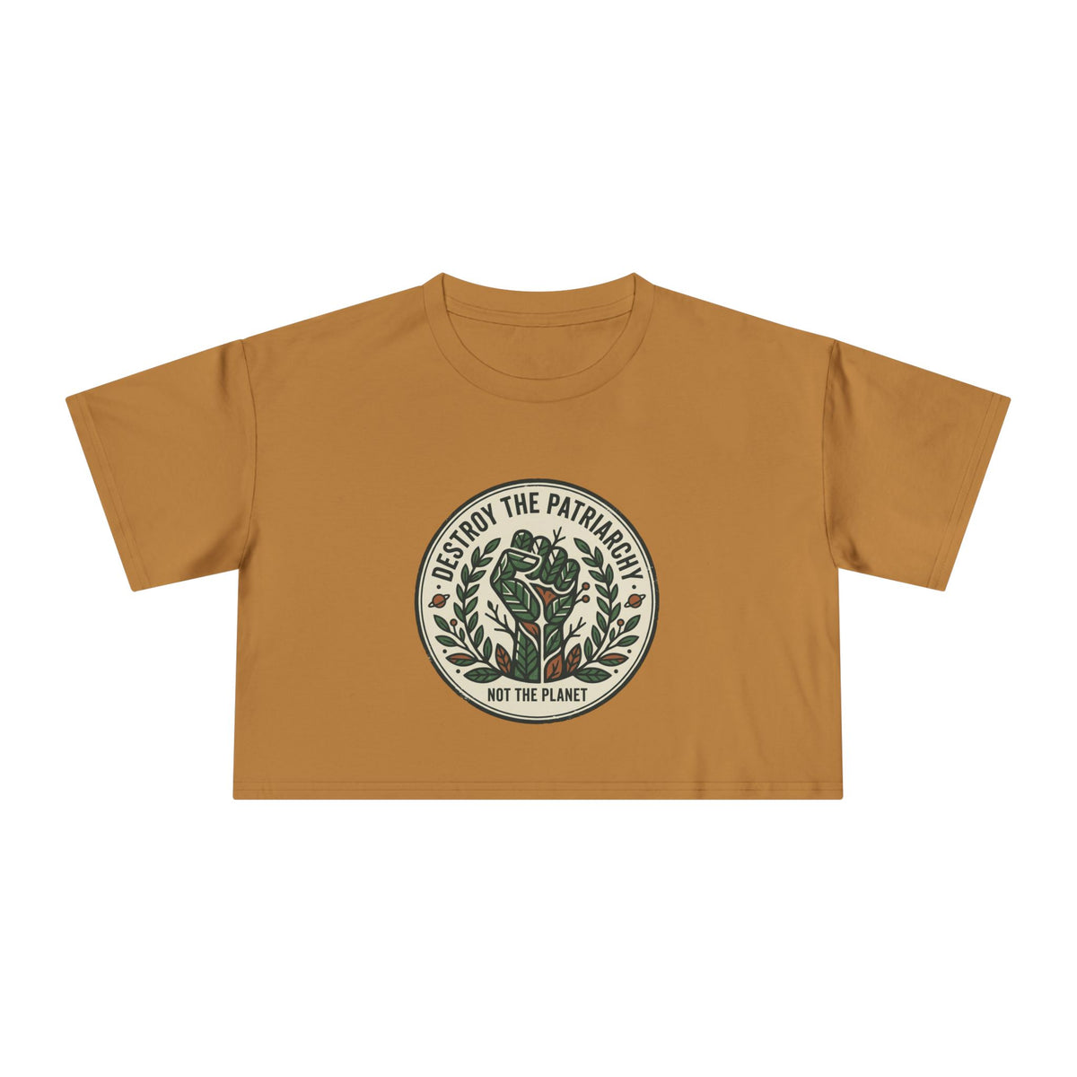 Destroy The Patriarchy Rose Emblem Crop Tee