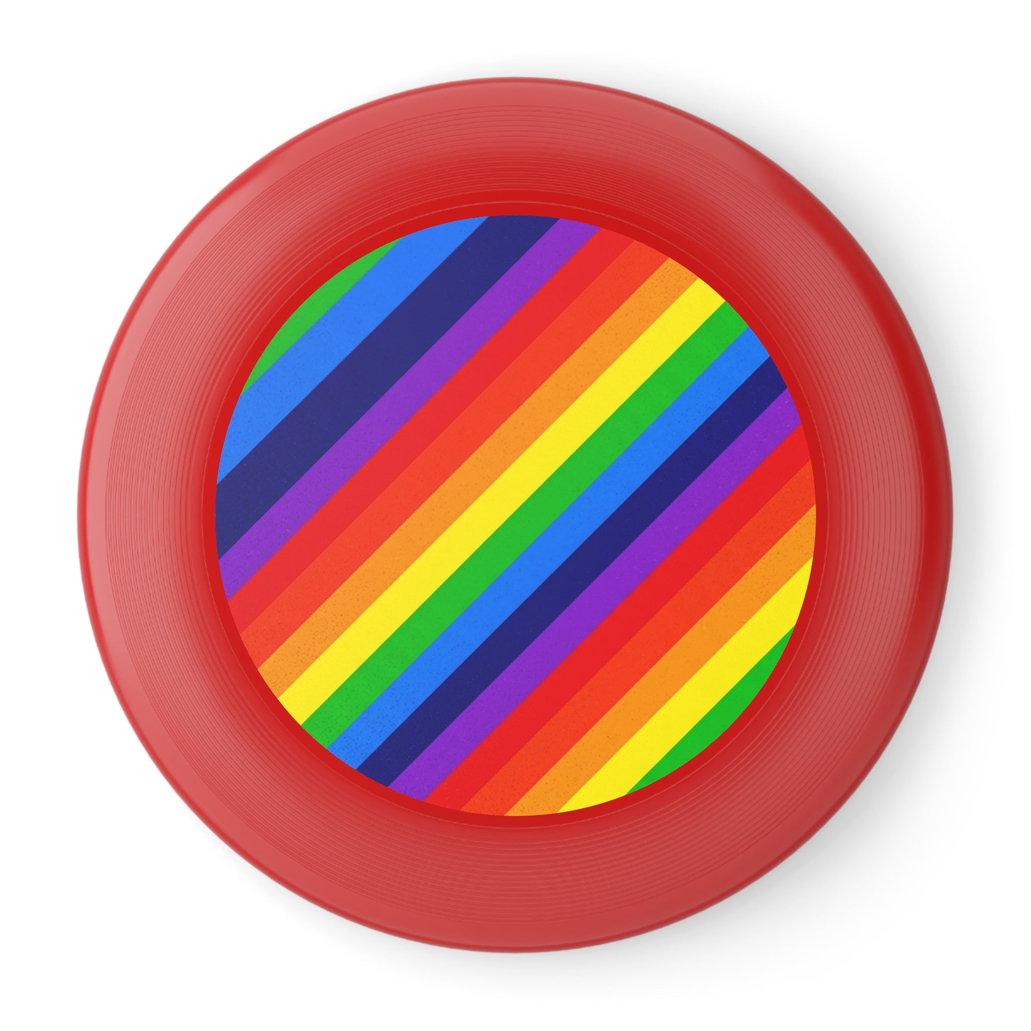 Rainbow Stripe Frisbee — Colorful Wham-O Disc for Outdoor Play & Pride