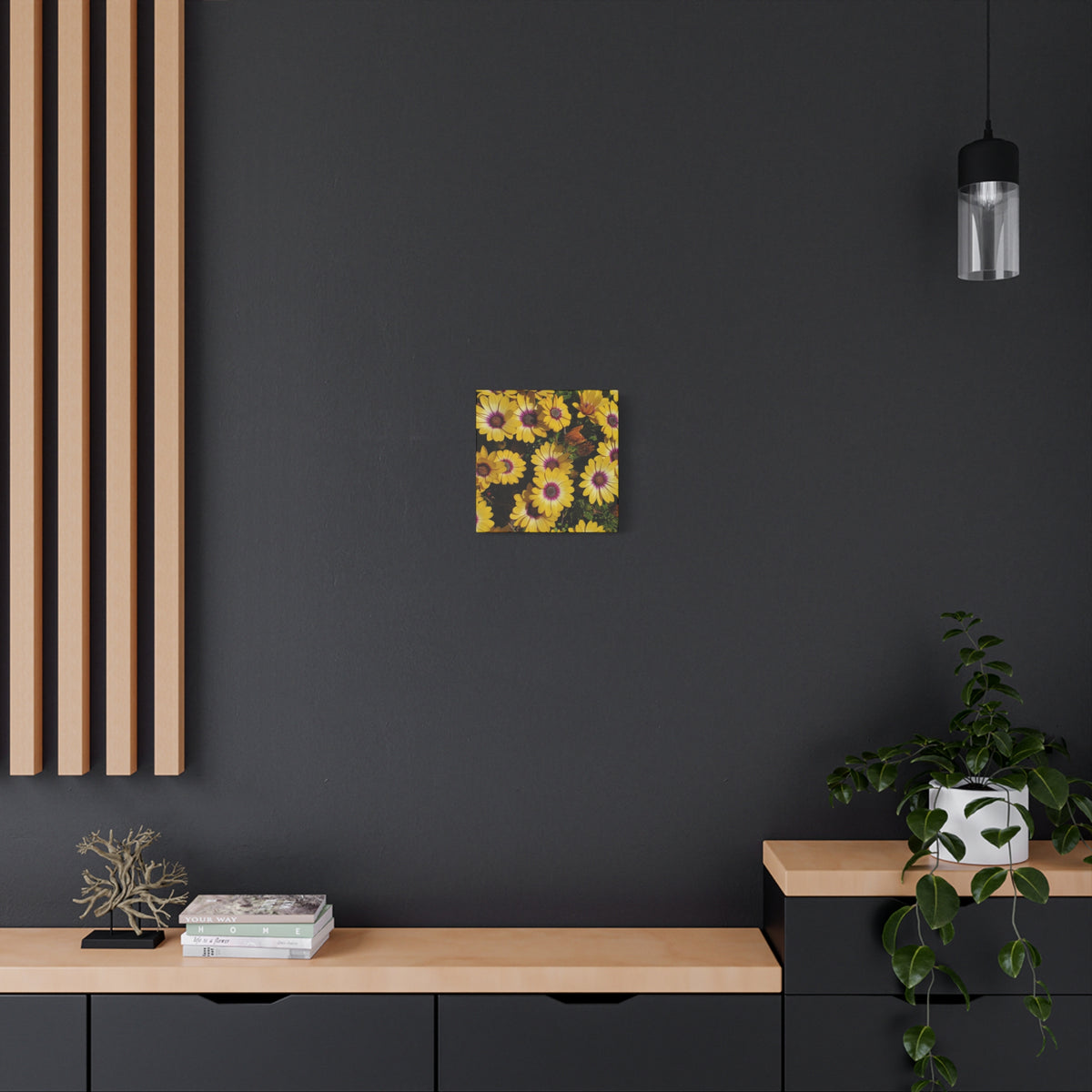 Yellow Daisy Floral Canvas Wall Art