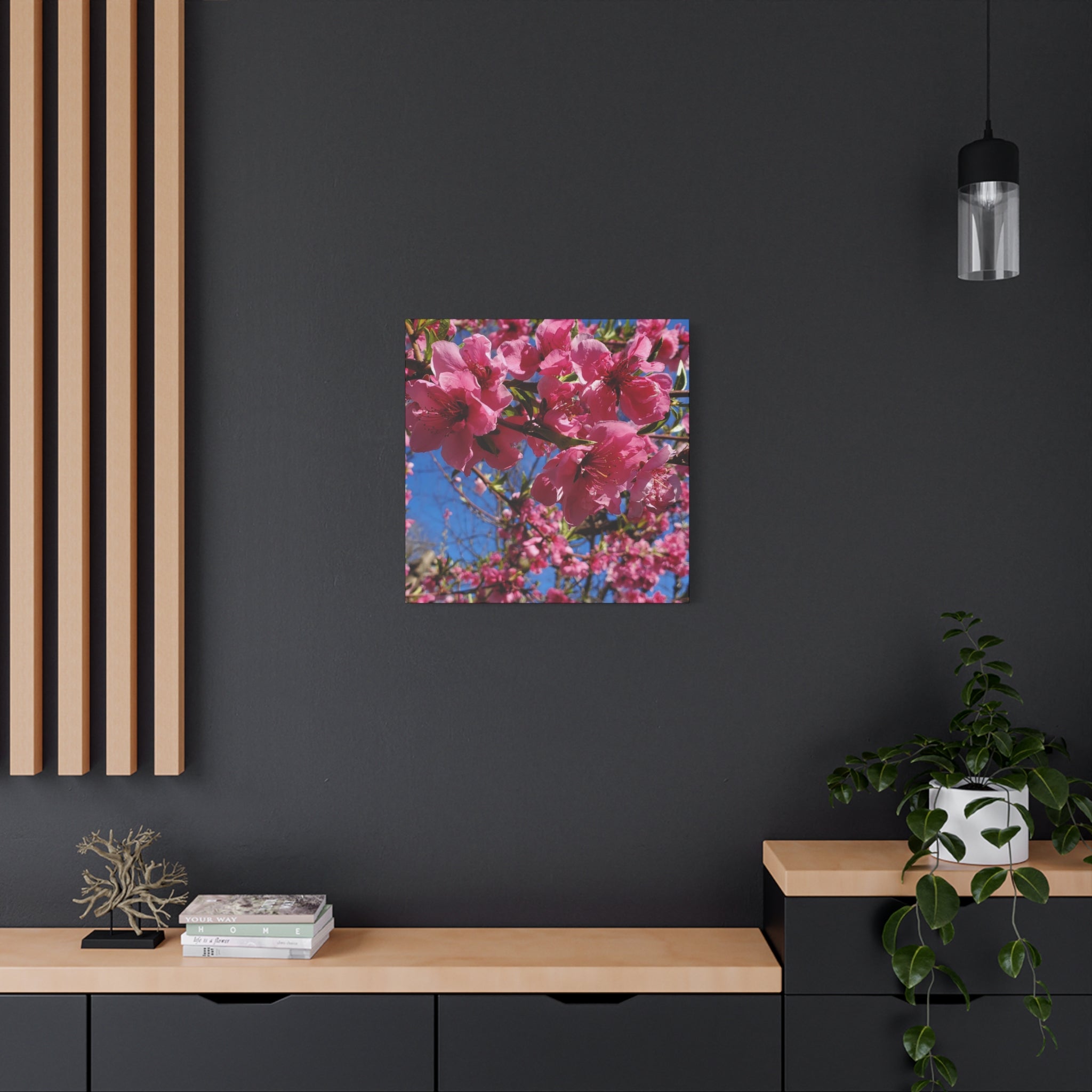 Pink Blossom Canvas Wall Art — Floral Print