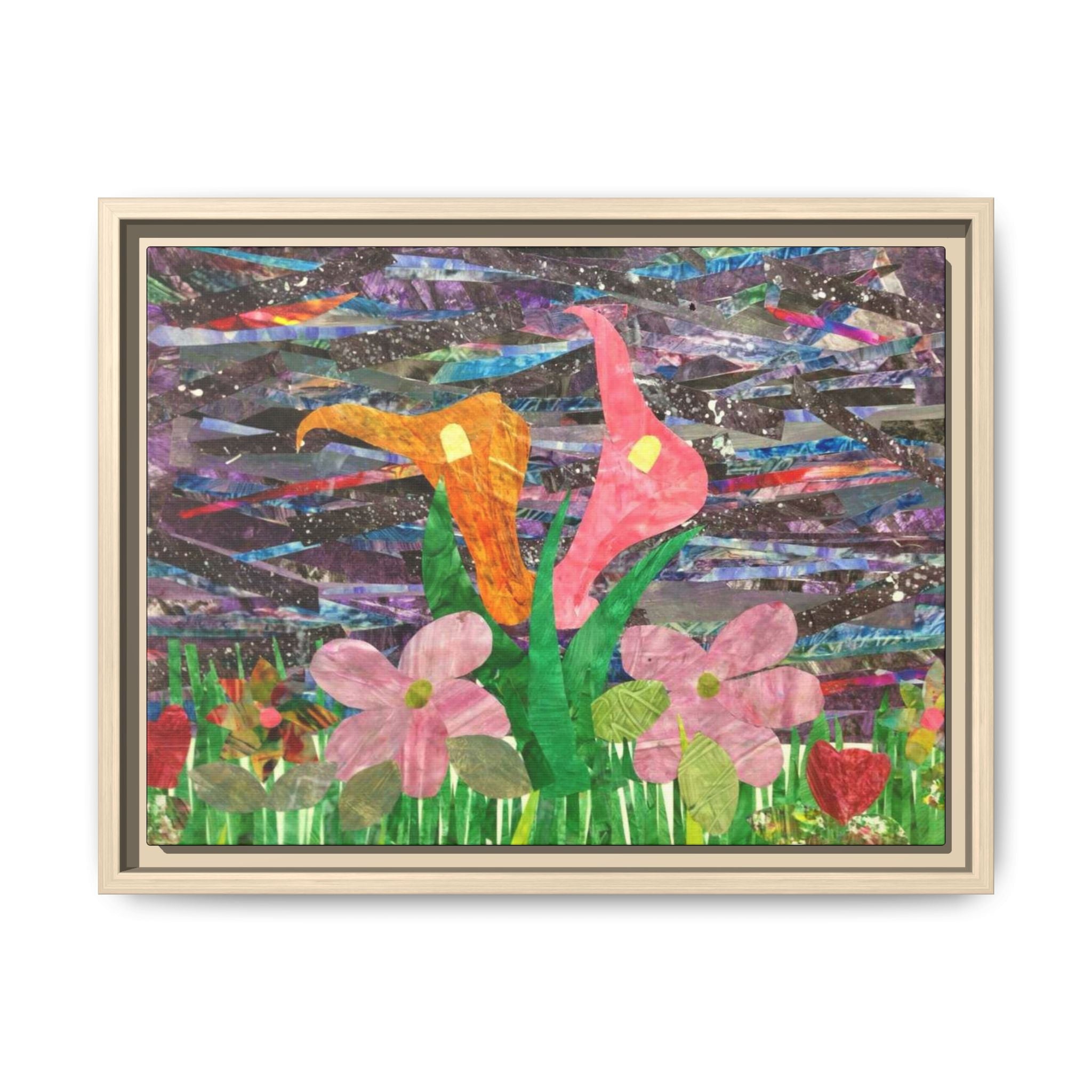 Framed Floral Collage Canvas