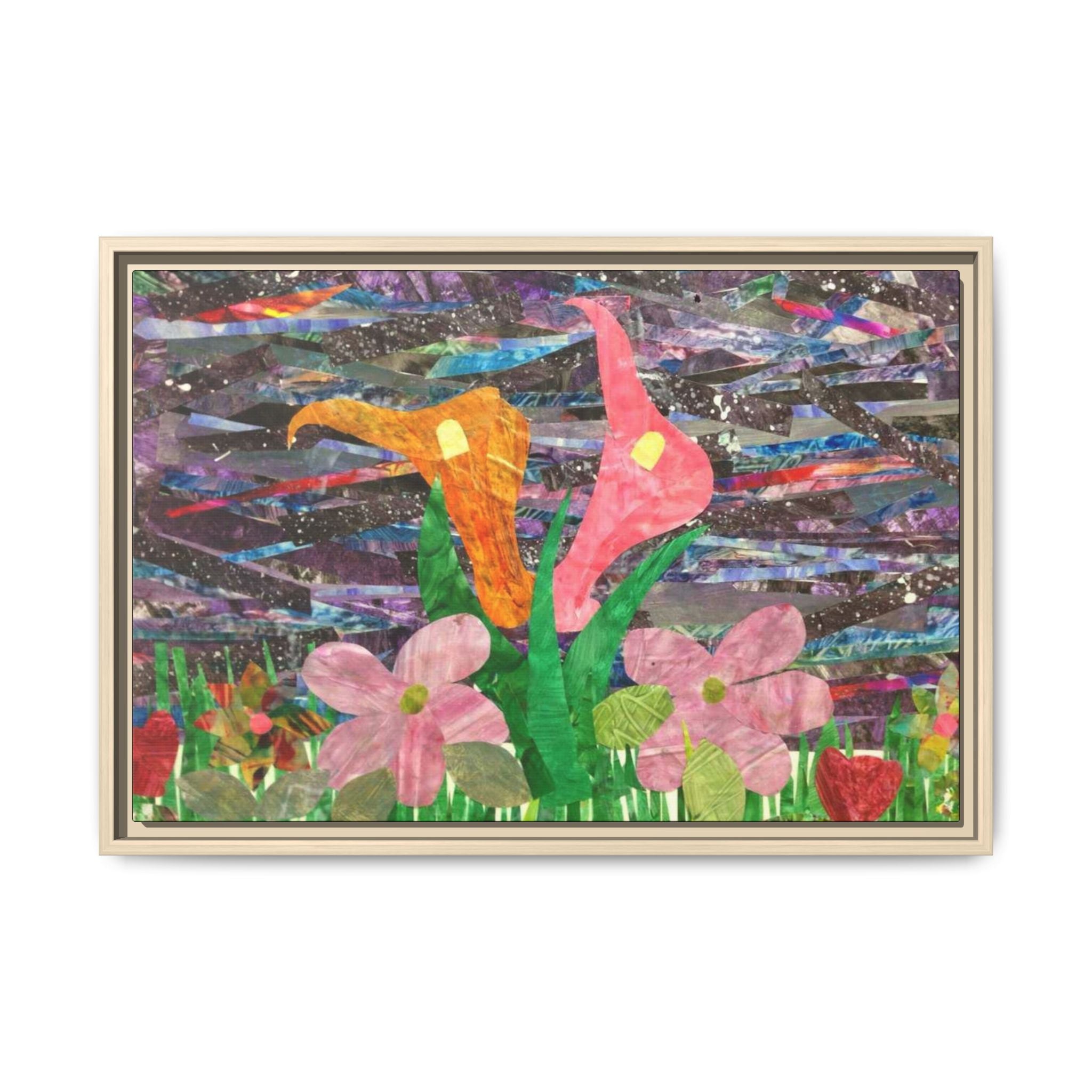 Framed Floral Collage Canvas